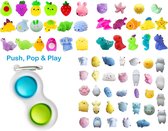 Mochi Squishy - 5x stuks - Simple Dimple |  Squeezey - Glow in the dark - Fidget Toy - Pop It - Simple Dimple - Lichtgevend - Soft animal - Knijp poppetje  - Mochies