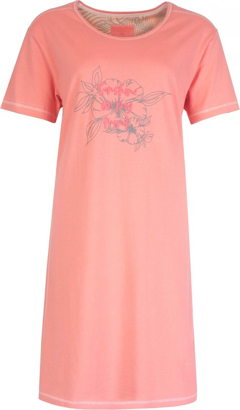 Irresistible Dames Nachthemd - Slaapkleed - 100% Katoen - Roze - Maat M