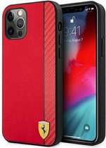 Coque Arrière Ferrari Smooth Carbon - Apple iPhone 12/12 Pro (6.1") - Rouge
