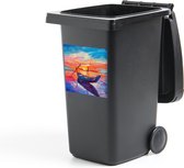 Container sticker Schilderij - Boot - Olieverf - Water - 40x40 cm - Kliko sticker