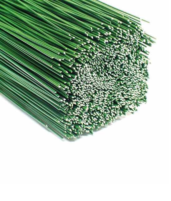RUCUDIM 50 stuks bloemendraad, groen, bloemendraad, bloemendraad, bloemsteelddraad, steekdraad, draadstaven om te knutselen voor bloemstukken, doe-het-zelf boeket, handwerk