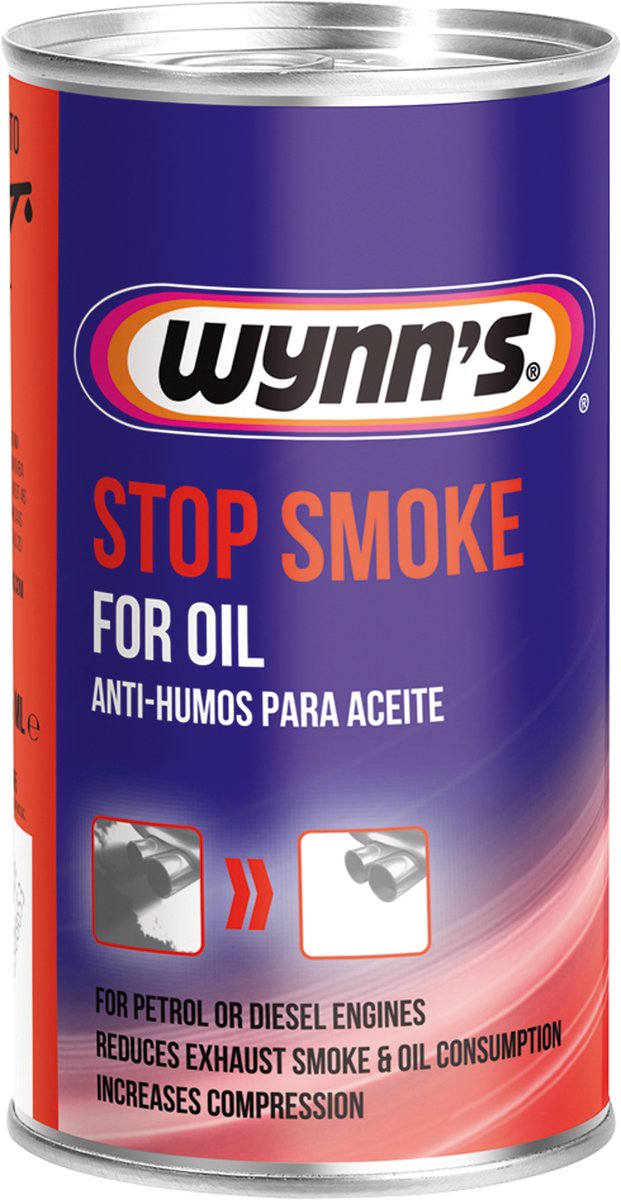 Wynn's Wynns Stop Smoke - Verminder Uitlaatrook - Compatibel Met Alle Oliën en Motortypes - Verbetert Motorprestaties - 325ml