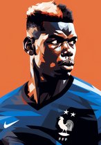 Paul Pogba Poster | Frankrijk Poster | Poster Paul Pogba | Voetbalposter | Poster Voetballer | Portret Poster | Woondecoratie | 51x71cm | Geschikt om in te Lijsten