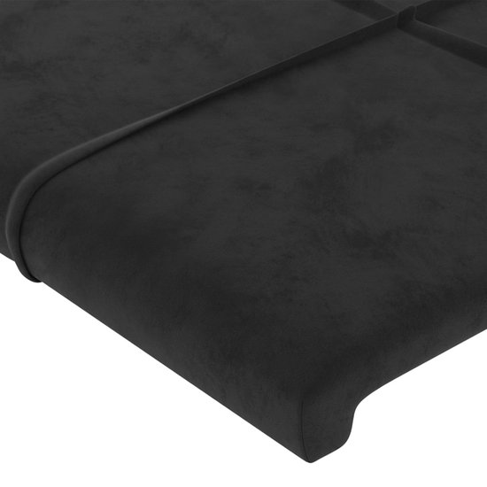 vidaXL-Tête de lit- LED-200x5x78/88-cm-velours-noir
