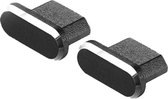 Bouchon de prise anti-poussière Micro USB pour smartphone / tablette / appareil photo / liseuse | Housse pour appareils Micro-USB contre la poussière, Water et la saleté | 2-Pack | Noir
