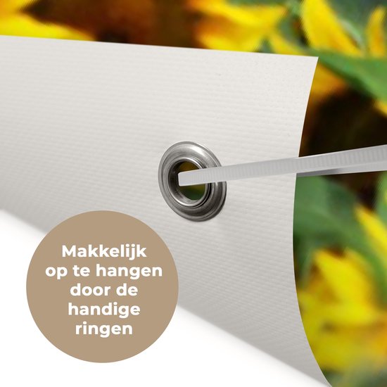 Tuinposter - Bloemen - Zonnebloemen - Tuindecoratie - Bloemenveld - 120x180 cm - Tuinschilderij - Tuindoek