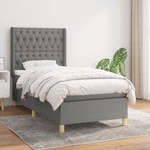 vidaXL-Boxspring-met-matras-stof-donkergrijs-100x200-cm