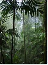 Tuinposter - Tuindoek - Tuinposters buiten - Regenwoud - Tropisch - Jungle - Bomen - Planten - 90x120 cm - Tuin