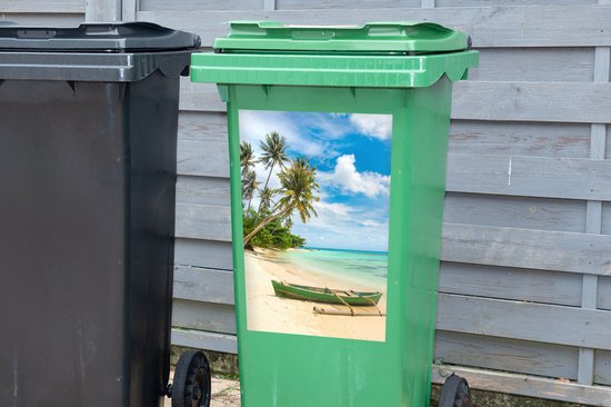 Autocollant pour conteneur Plage - Canoë - Palmier - Tropical - 40x60 cm - Autocollant Kliko