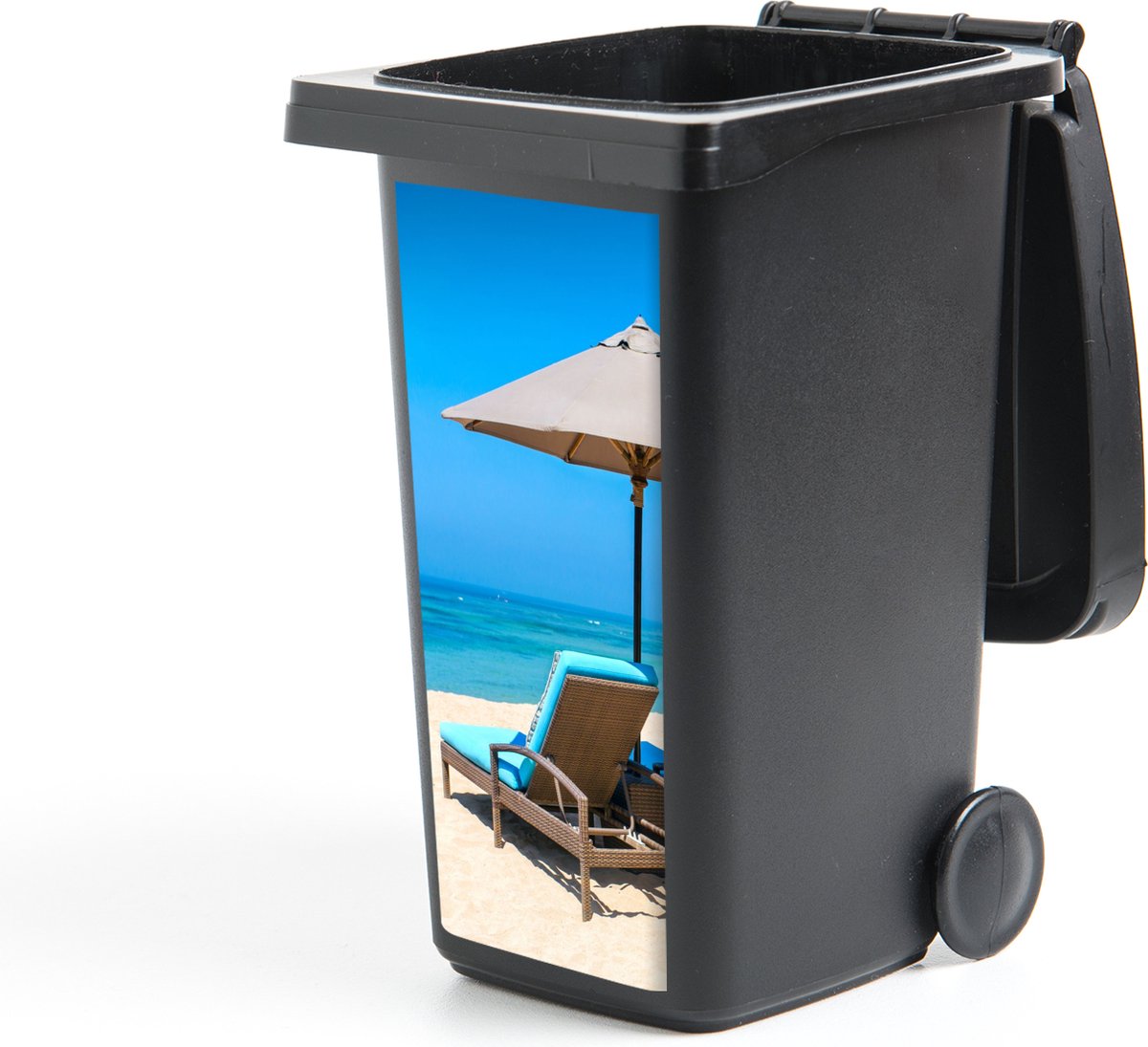 Container sticker Strandstoel - Parasol - Zomer - Zee - 38x80 cm - Kliko sticker