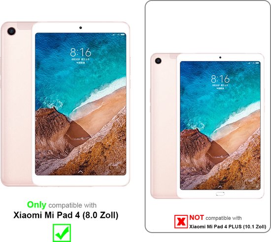 Cadorabo Tablet Case pour Xiaomi Mi Pad 4 (8.0 Zoll) en ROSE - Housse de protection en similicuir à 360 degrés avec fonction de support et bande élastique