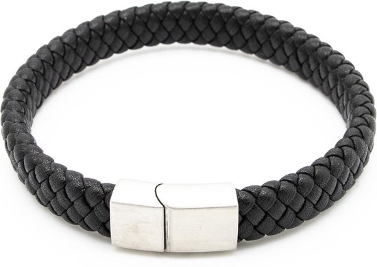 Armband voor heren, leren armband, zwart, Infinity, leren armband, oneindigheid, magneetsluiting, leuk cadeau voor mannen, 22.5 cm, Leer Armband voor heren, leren armband, zwart, Infinity, leren armband, oneindigheid, magneetsluiting, leuk cadeau voor mannen, 22.5 cm, Leer