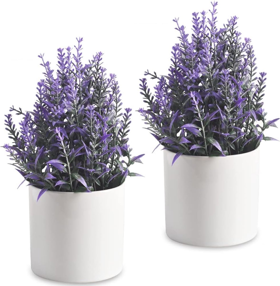 Small Artificial Plants, Fake Pot Plant Ornament, Indoor and Outdoor Lavender (7146C 02 Pleated Vase Small Artificial Plants, Fake Pot Plant Ornament, Indoor and Outdoor Lavender (7146C 02 Pleated Vase