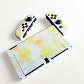 Verf design Soft Cover Geel - Case - Sleeve - Hoes - Beschermhoes geschikt voor Nintendo Switch OLED - Mooi Leuk Cute