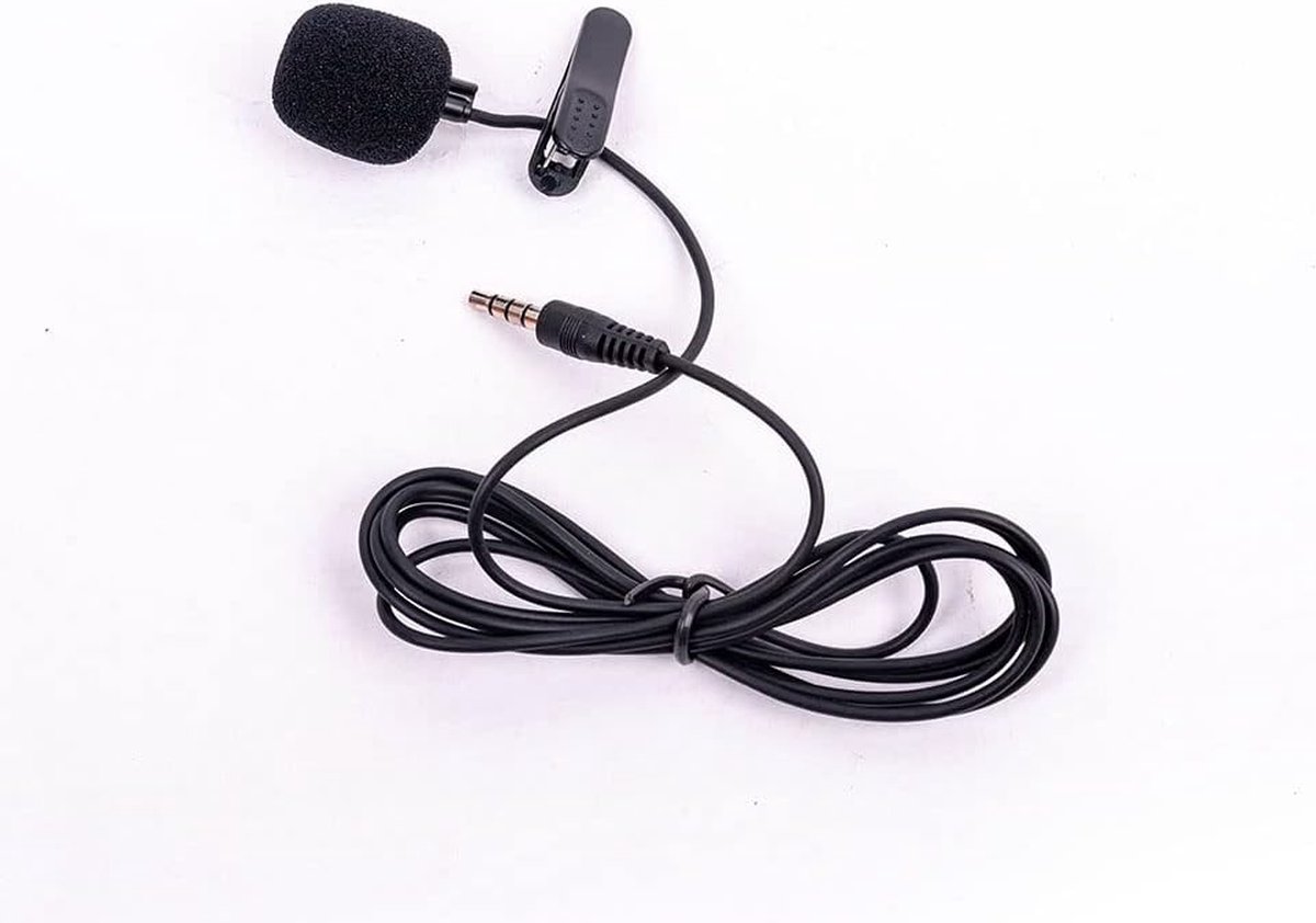 JH-043 Draagbare Clip-on Microfoon - 3.5mm AUX Aansluiting - 360° Draaibaar - Plug & Play - Windgeruis Bescherming