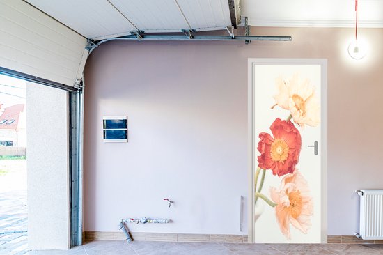Deursticker Stilleven Met Bloemen In Een Griekse Vaas - Oude Meesters Kunst 85x205 Cm Deurposter