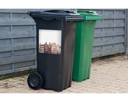 Container sticker Amsterdam - Architectuur - Huizen - Straat - 40x40 cm - Kliko sticker