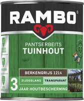 Rambo Pantserbeits Tuinhout Zijdeglans Transparant - Gelijkmatig Vloeiend - Berkengrijs - 0.75L