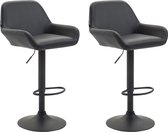 Clp Braga Set de 2 tabourets de bar - Cuir artificiel - Zwart Zwart