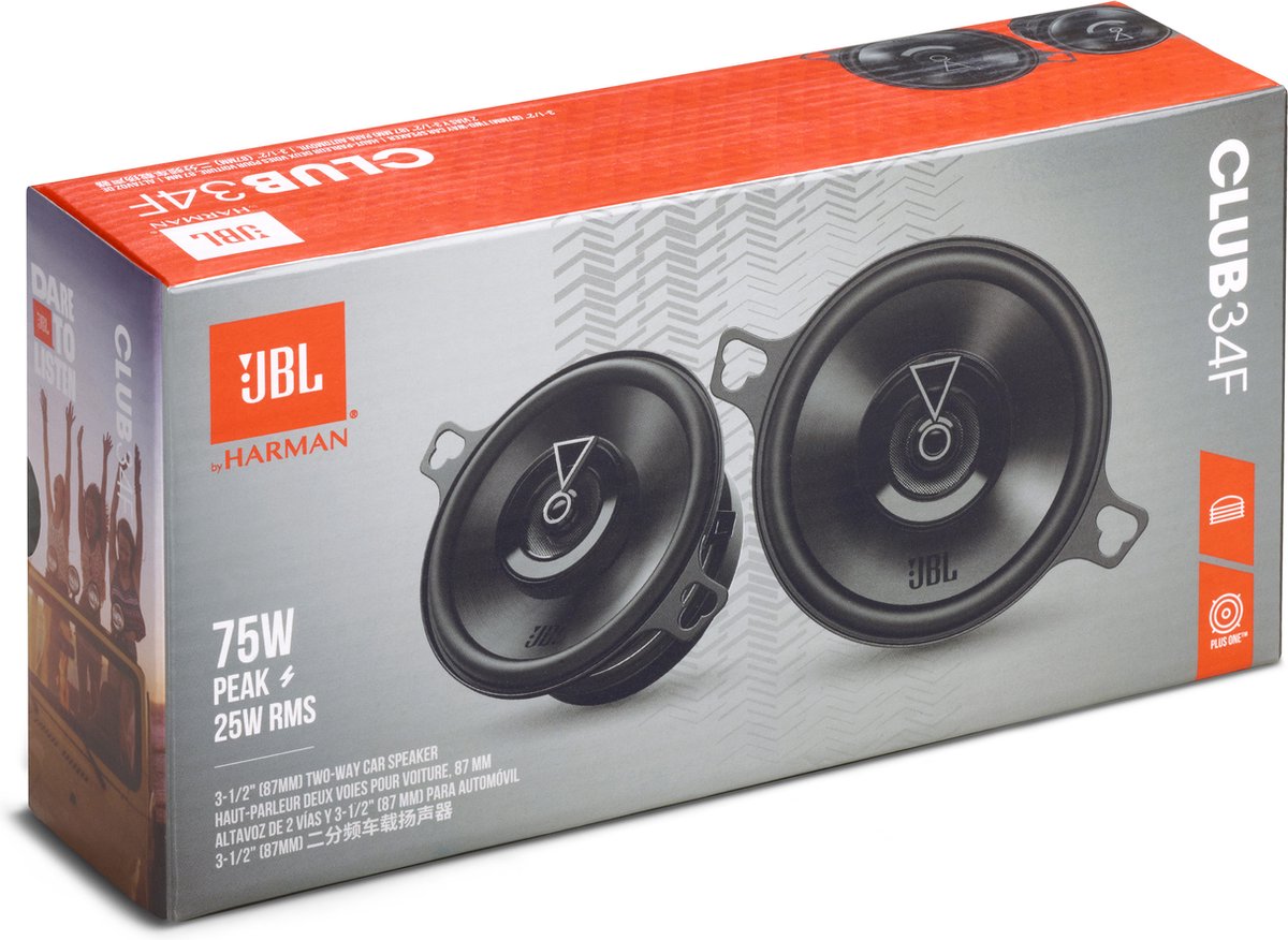 JBL Club 34F - Autospeakers - 3,5” Inch (87mm) 2-weg Coaxiaal - 75W Piek / 25W RMS - Set van 2 – foto 5