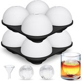 Set van 2 - Siliconen IJsballen Mal - 8 IJsballen - IJBallenmaker - IJsbakjes - IJsblokjesmaker, IJsbol Tray - Ronde IJsblokjesvorm - Herbruikbaar - BPA-Vrij - voor Whisky - Cocktails - Bourbon - 10.2 cm x 6.4 cm