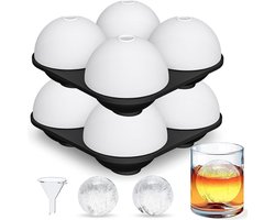 Set van 2 - Siliconen IJsballen Mal - 8 IJsballen - IJBallenmaker - IJsbakjes - IJsblokjesmaker, IJsbol Tray - Ronde IJsblokjesvorm - Herbruikbaar - BPA-Vrij - voor Whisky - Cocktails - Bourbon - 10.2 cm x 6.4 cm Image