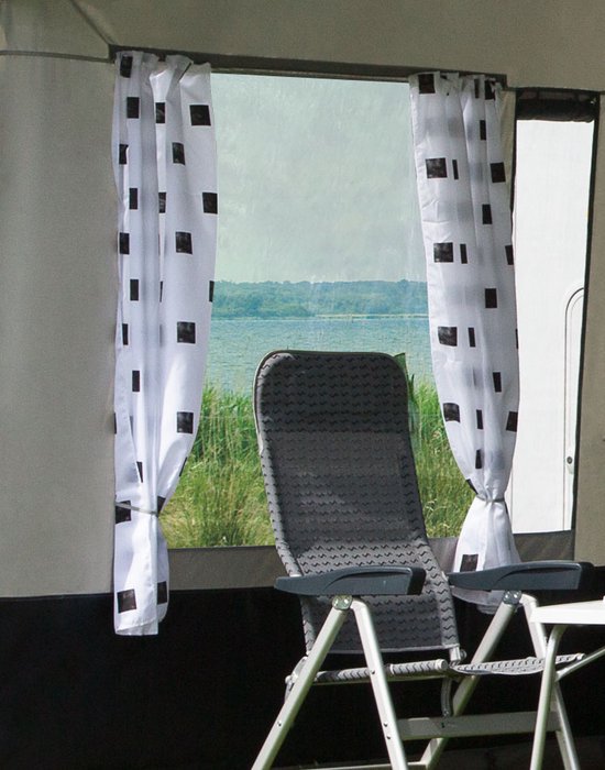Vrachtwagen Gordijnen - 5 stucks Gordijnenset in Blauw met Witte Kwasten