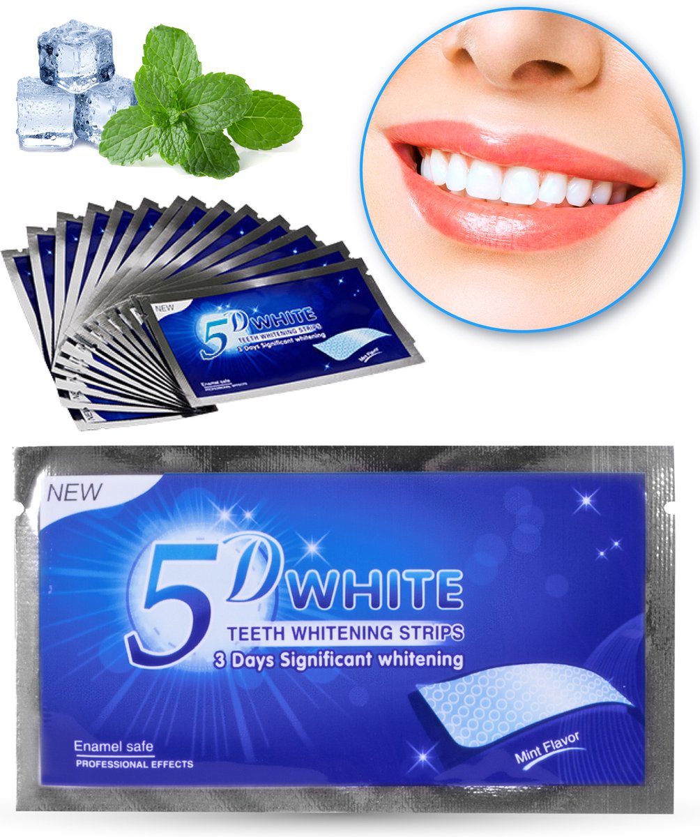 Nuvance - Teeth Whitening Strips - Tanden Bleekstrips - Tandenbleekset - Tanden Bleken met 0% Peroxide - Witte Tanden - 14 Strips - Nuvance