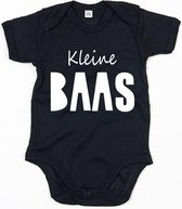Baby Romper Kleine Baas 6-12 maand - Zwart - Rompertjes baby met tekst