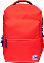 Oxford École Backpack - 12 compartiments - compartiment pour ordinateur portable 17 pouces - 30L - sac à dos garçons - sac à dos fille - fabriqué de manière durable à partir de polyester recyclé - rouge