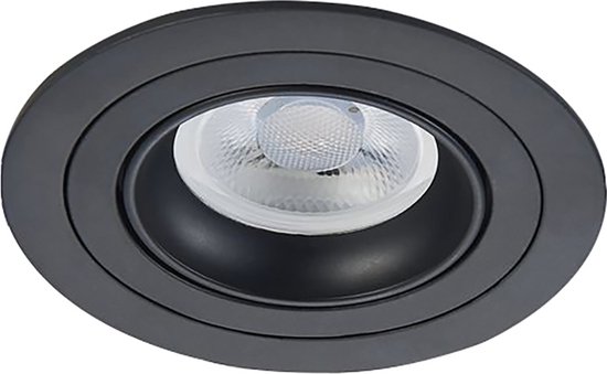 Platte inbouwspot Cent -Rond Zwart -Extra Warm Wit -Dimbaar -3.8W -RTM Lighting LED