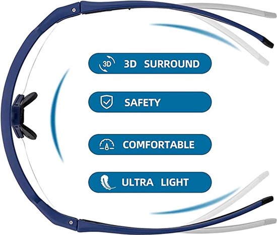 ROCKBROS Zonnebril - Fotochromatisch, Transparant Fietsbril - UV-bescherming 400 voor Mannen en Vrouwen - Blauw - Rockbros