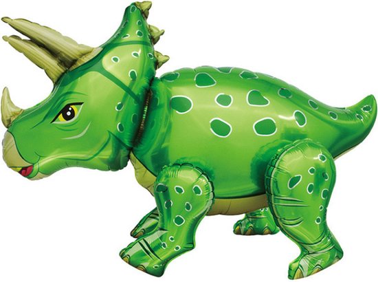 Foto: Dino ballon groen 4d 90x55cm ballonnen t rex dino feest thema feest verjaardag helium ballon dinosaurus ballon folie ballon leeg dino thema triceratops