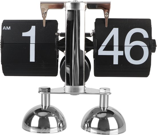 Flip Clock, Single Sided Digital Folding Clock Retro Automatic Mechanical Flip Clock Desk Clock for Home Living Room 12 Hours (BLACK