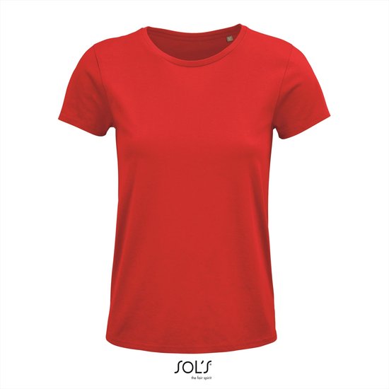 SOL'S - Crusader T-shirt dames - Rood - 100% Biologisch katoen - 3XL