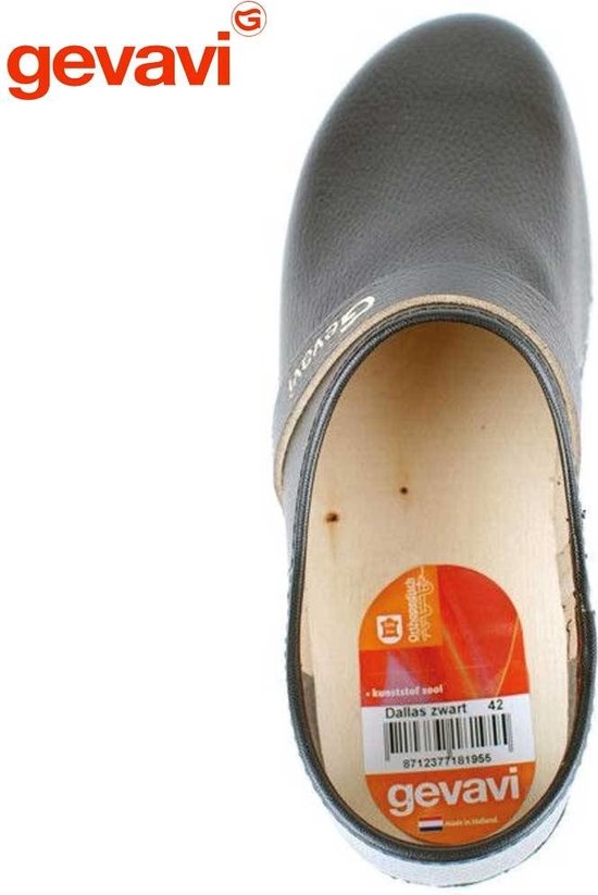 Gevavi Dallas Black Clogs Chaussures fermées PU Unisexe