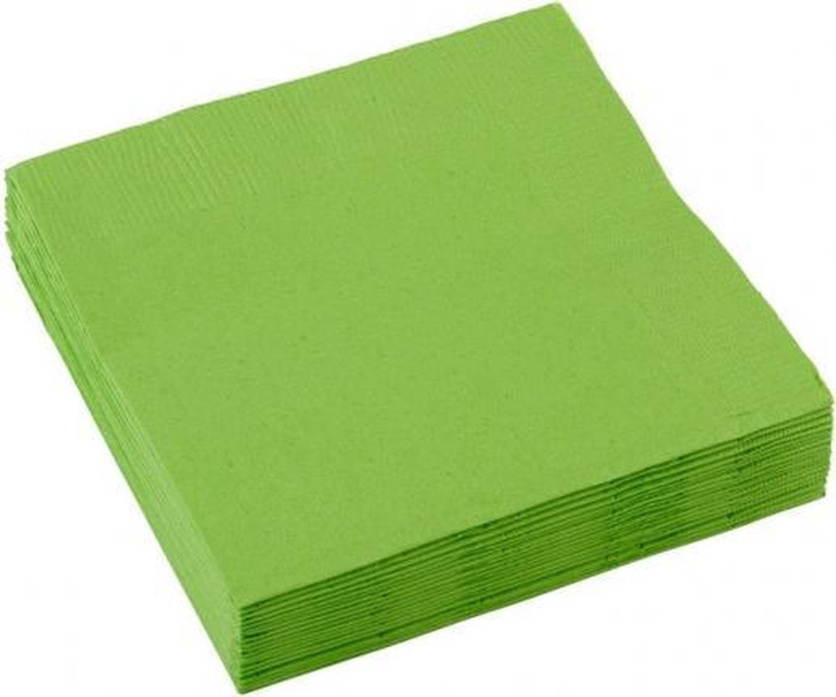 Lime Groene Servetten 25x25cm 20 stuks