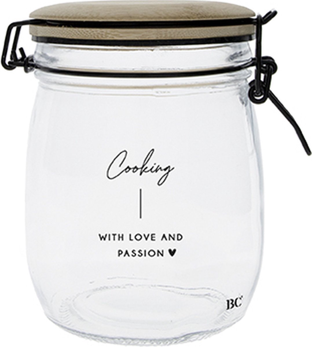 Bastion Collections - Glazen voorraadpot houten deksel - Cooking with love and passion