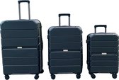 Bol.com Kofferset – Handbagage kofferset 3 stuks – Zwart – ABS Polypropyleen sterk en lichtgewicht – Cijferslot koffer – Groot M... aanbieding