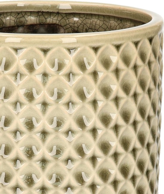 Ter Steege Plantenpot hoog - binnen - groen/goud - D23/H36 cm