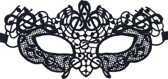 Miresa - Masker MM077 - Venetiaans oogmasker, verleidelijke look - Zwart kant