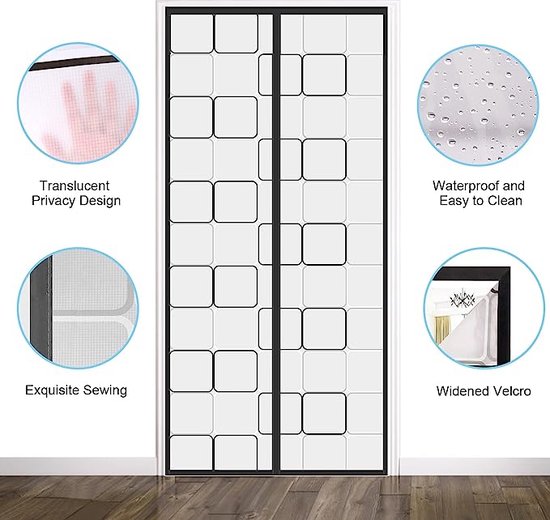 Rideau de porte isolé, isolation thermique magnétique, garde le courant  d'air hors de la chambre de climatiseur, salle de chauffage, mains libres