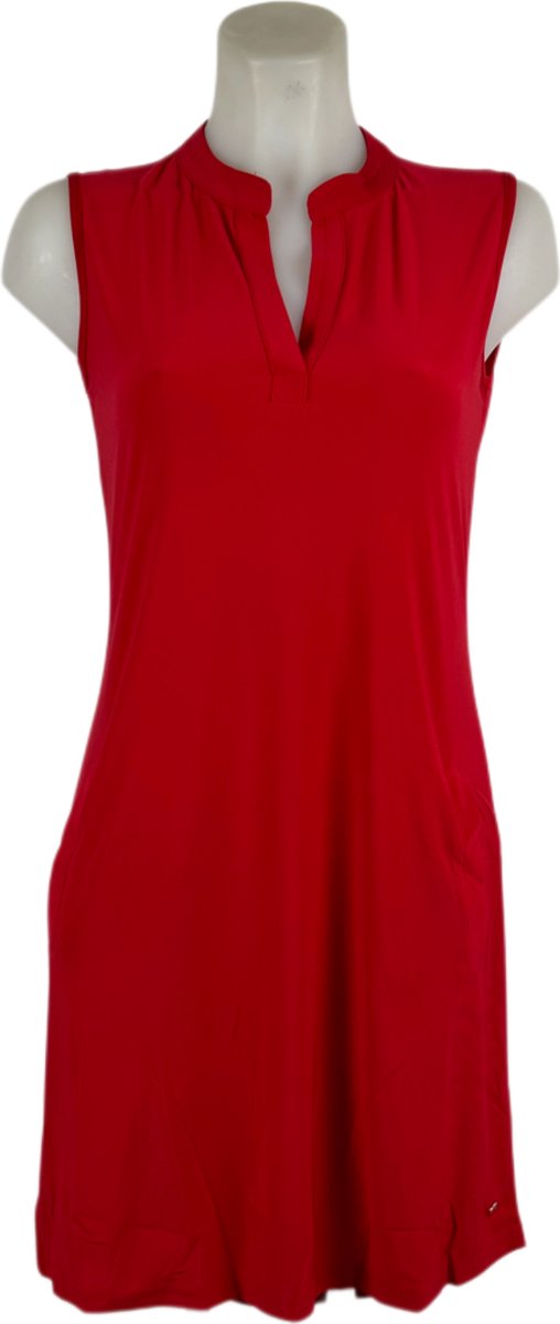 Angelle Milan – Travelkleding voor dames – Mouwloze Rode Jurk – Ademend – Kreukherstellend – Duurzame jurk - In 5 maten - Maat L