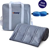 Otazy Verzwaringsdeken 7 Kg - 140 x 200 - Grijs - Weighted blanket - Voor lichaamsgewicht tussen 60 en 75 kg. Mét draagtas en verzwaringsmasker!