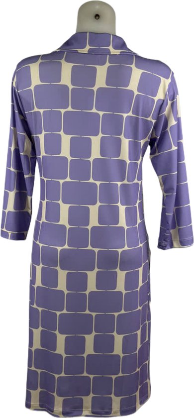 Angelle Milan - Vêtements de voyage pour femmes - Robe blocs lilas - Respirante - Infroissable - Robe durable - En 5 tailles - Taille XL