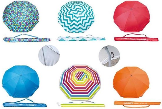 Parasoll Oxford Beschermd tegen UV-straling Ø 220 cm 8 Staven Aluminium