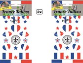24x Tatouages ​​France - faux tatouage - Festival pays French theme party fun stickers coqs Sport