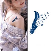 Temporary Tattoo Veer Vogels (6x6 cm) [Semi-Permanente Neptattoo - Tijdelijke tatoeage - Nep Fake Tattoos - Water overdraagbare festival sticker henna outfit tattoo - Glitter tattoo - Volwassenen Kinderen Jongen Meisje]