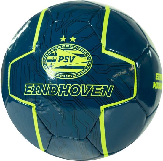 PSV Voetbal Eindhoven Blauw Geel Maat 5 - PSV Bal - PSV Champions Leaqeau -