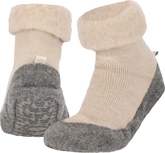 Chaussettes chaussons - Mixte - Antidérapantes - Beige - Taille 45/46 - Chaussettes chaussons Femme - Chaussettes chaussons Homme